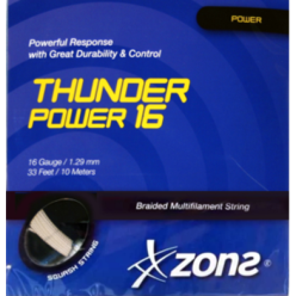 CUERDA SQUASH ZONS THUNDER POWER 16 WHITE (1.29mm)